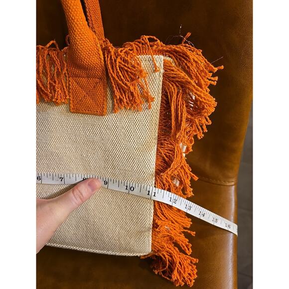 NWT America & Beyond Orange Viral Beaded Fringe Fiesta Pineapple Bag Purse - Picture 10 of 10